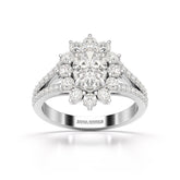 1.94 CT Oval Cut Halo Lab Diamond Ring